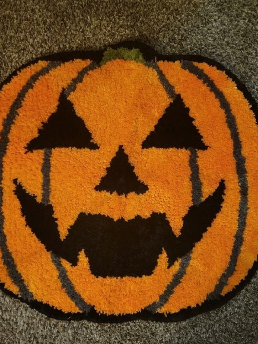 TRUEDAYS Halloween Decor Orange Pumpkin Bath Mat
